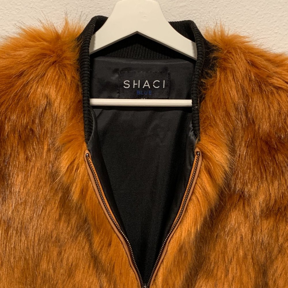 Shaci Blue Faux Fur Jacket Medium (Pink & Brown) - Picture 2 of 4